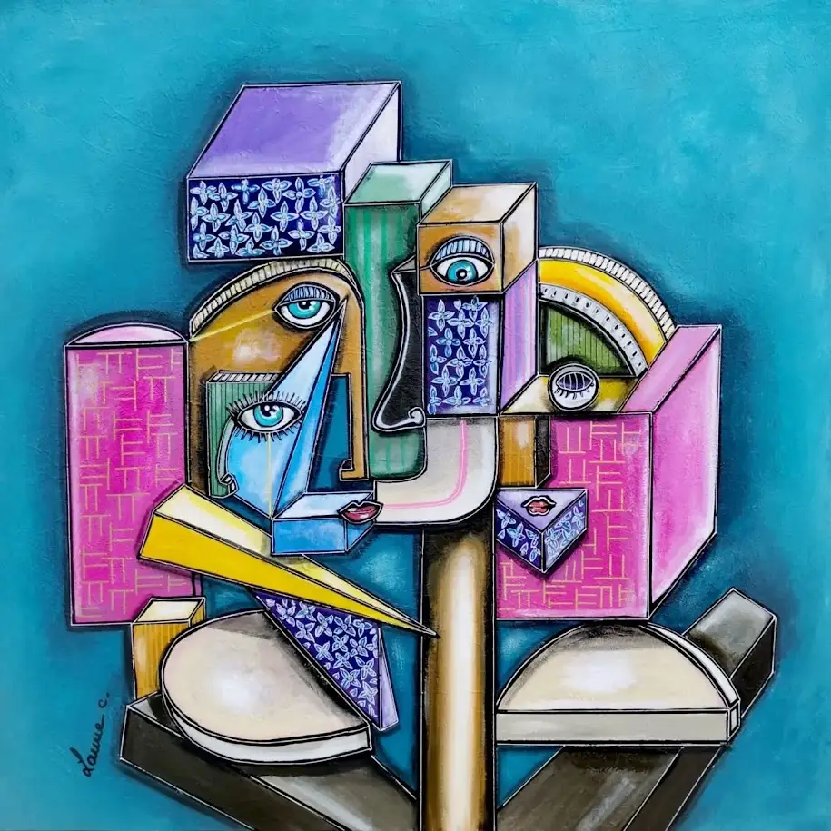 "Anima fragmentum" Céline LANNE Art-Acrylique sur toile 80*80