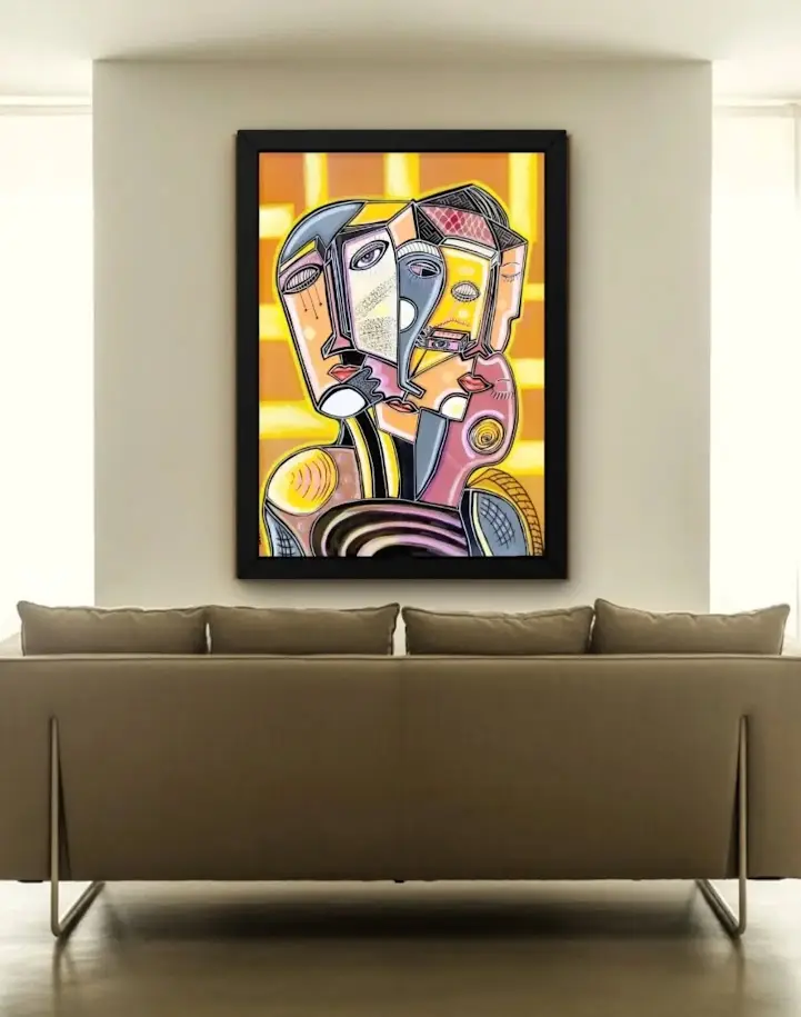 Mise en situation "Cogitationis" Céline LANNE 2025-Acrylique sur toile F30