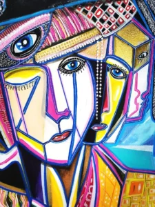 Histoire de famille Céline LANNE 2025 Collection privée Acrylique sur toile