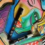 Extrait de "Famille" acrylique sur toile de Céline LANNE