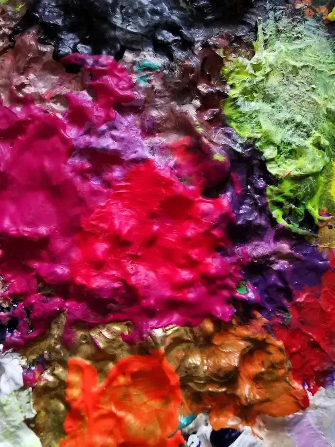 Palette colorée de peinture Céline LANNE Art