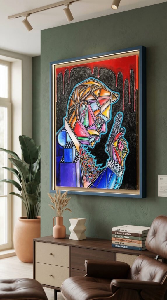 JAMES Acrylique sur toile 40F de céline LANNE