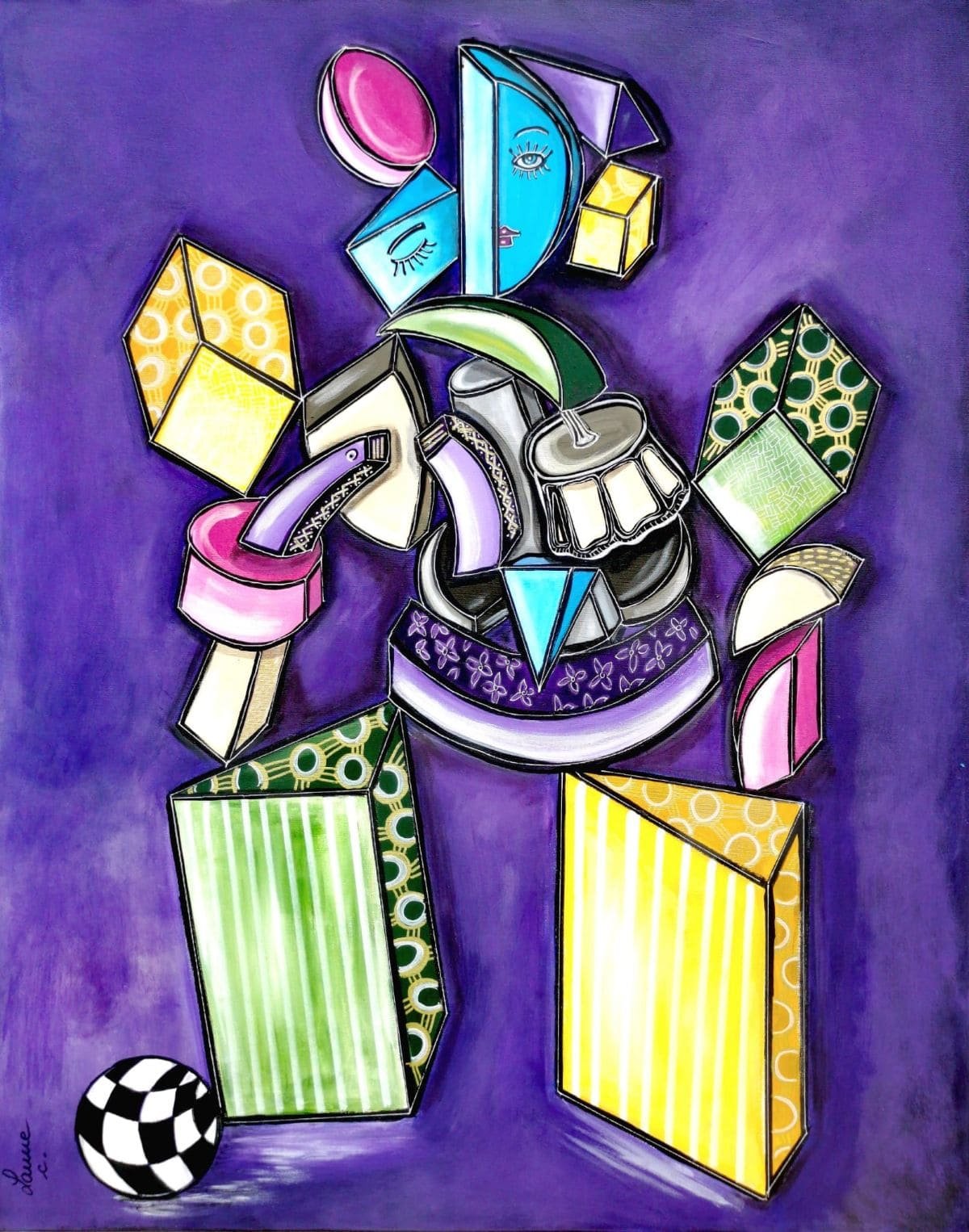 Acrylique sur toile F30 Céline LANNE "LE JEU"