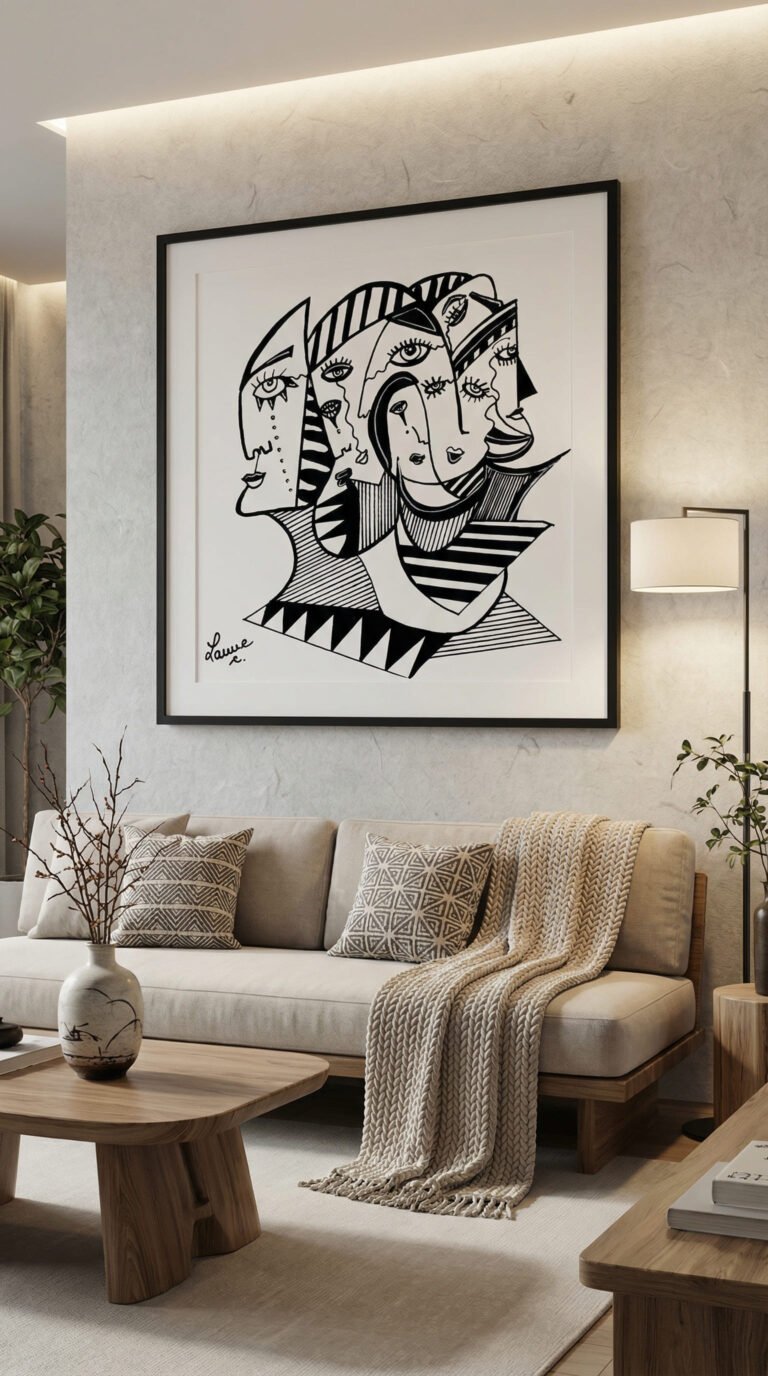 CUBISME NOIR ET BLANC CELINE LANNE