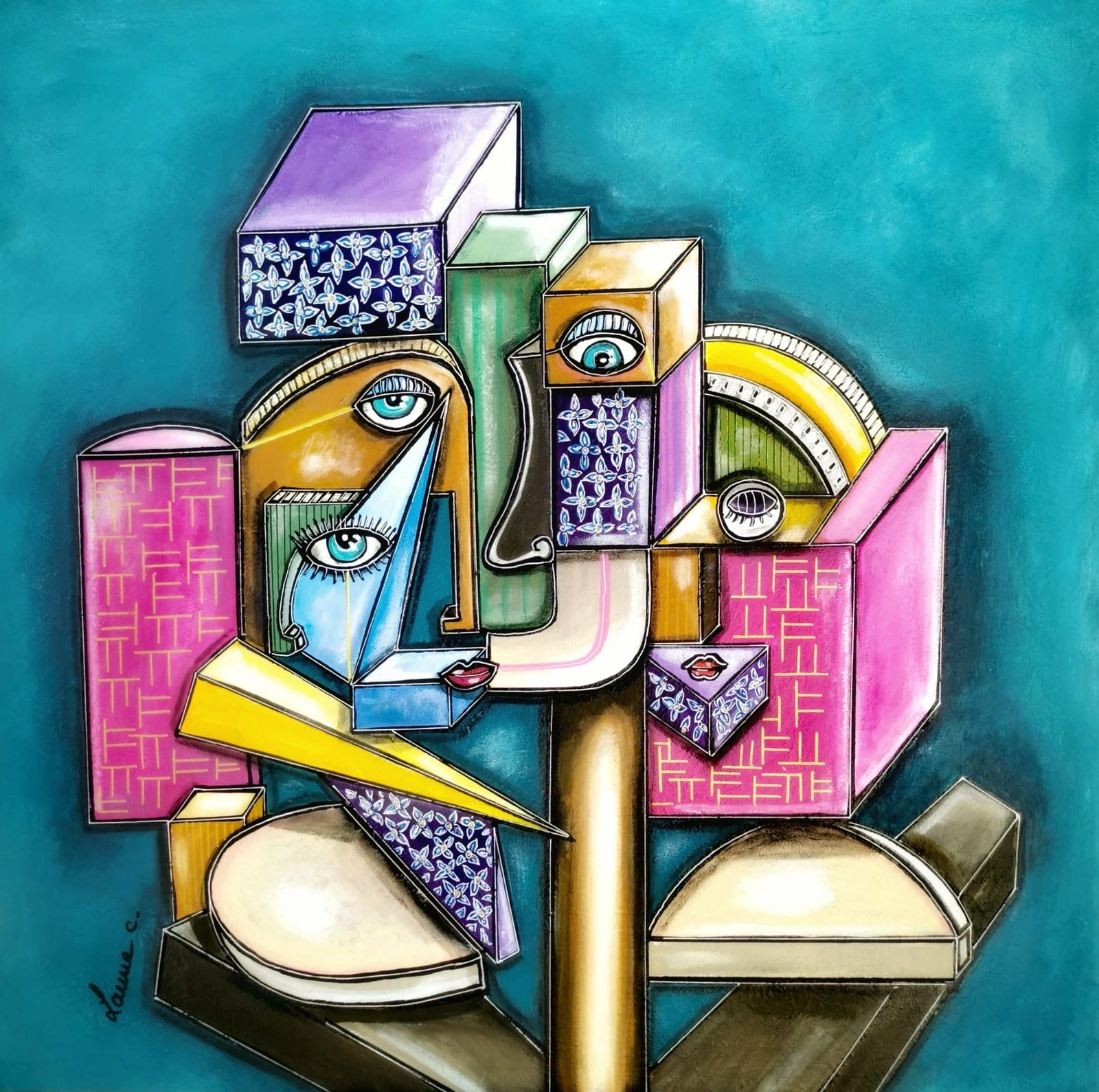 « Anima fragmentum » Céline LANNE Art-Acrylique sur toile 80*80